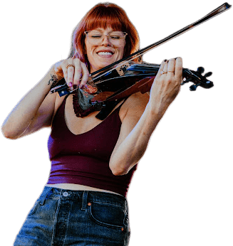 Nicole of Owls & Lions playing violin