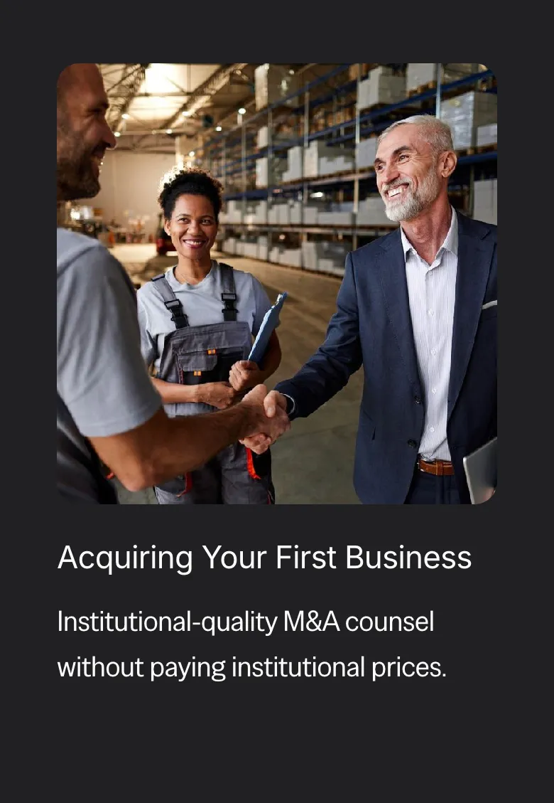 Acquiring Your First Business pathway page on a phone