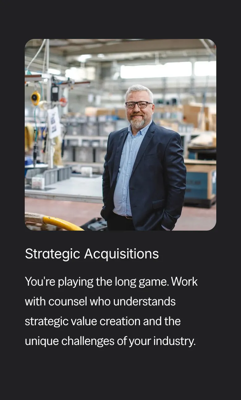 Strategic Acquisitions pathway page on a phone