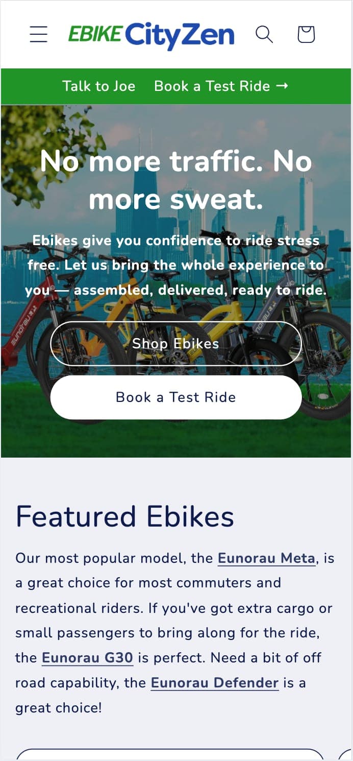 EbikeCityZen Mobile Screenshot 1